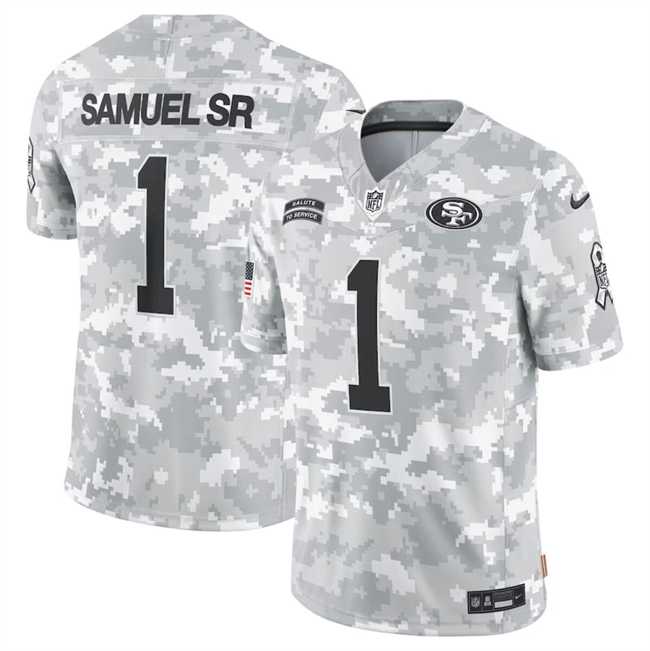 Men%27s San Francisco 49ers #1 Deebo Samuel Sr 2024 Arctic Camo Salute To Service Limited Stitched Jersey Dyin->pittsburgh steelers->NFL Jersey
